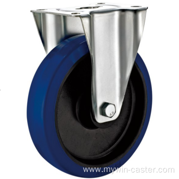 200mm industrial rubber rigid casters without brakes